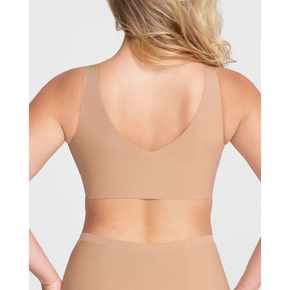 HONEYLOVE V‎ Neck Bra Sand Beige Wireless 1X Seamless Padded (removable)
